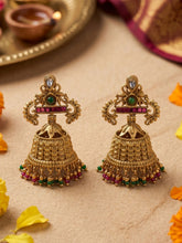 Ethnic Gold Plated Antique Gold Jhumka Earrings | Festive & Wedding Wear Earrings