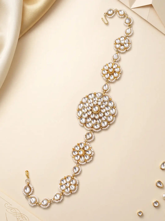 Traditional Gold Plated Pachi Kundan Sheeshphool For Women | Wedding & Bridal Sheeshpati