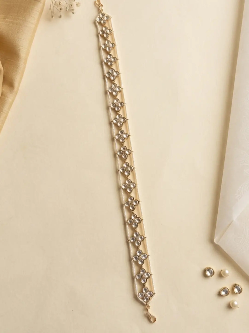 Ethnic Pearls & Polki Sleek Sheeshpatti For Women | Festive & Wedding Sheeshphool