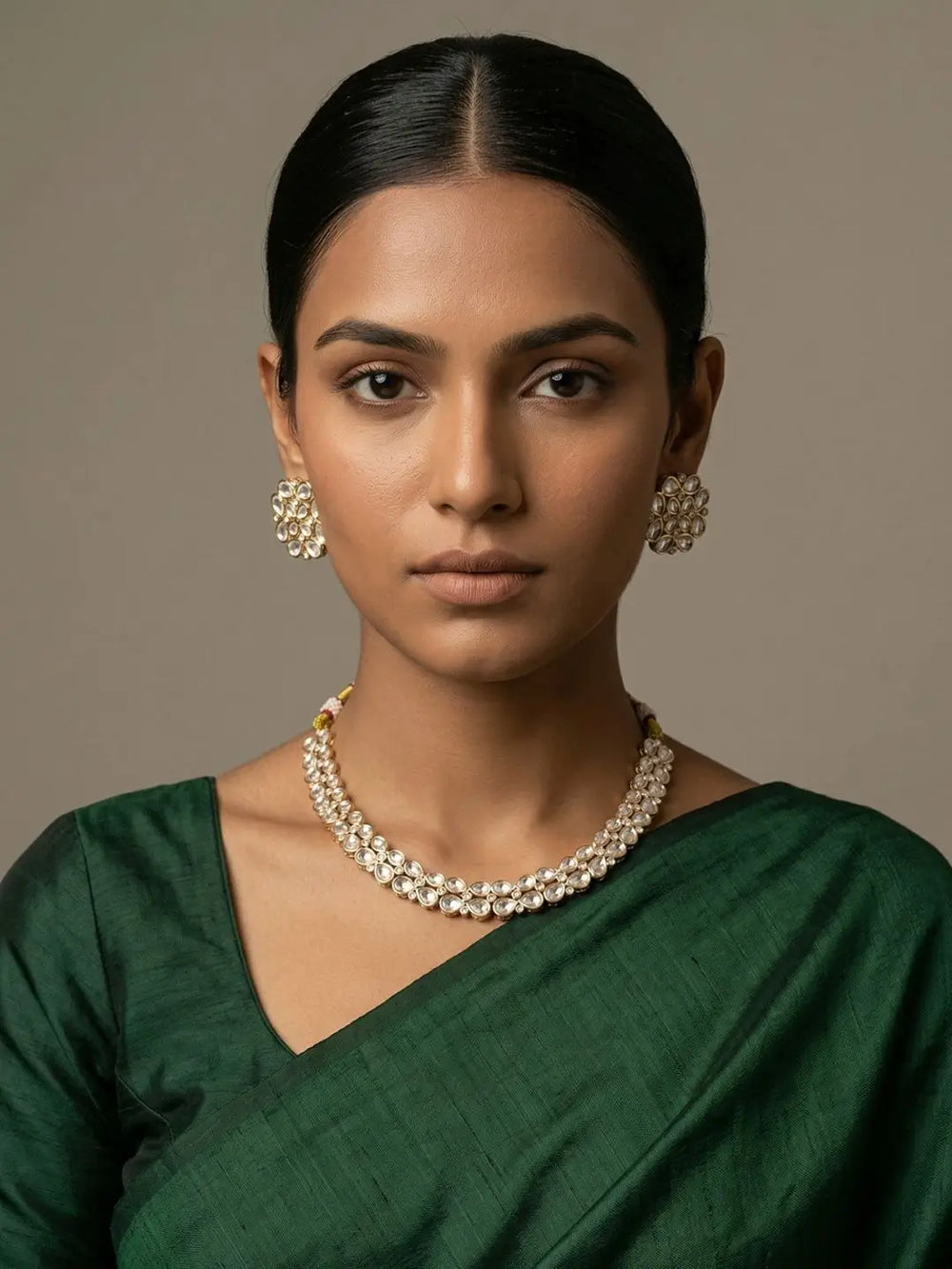Ridhima Gold Plated Kundan Necklace And Earring Set | Festive And Wedding Wear Jewellery