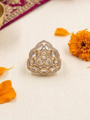 Classic Triangular Shaped Kundan Ring For Women - Wedding & Festive Wear