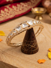 Gold Plated Elegant Sleek Kundan Bracelet For Women | Ethnic & Traditional Wear