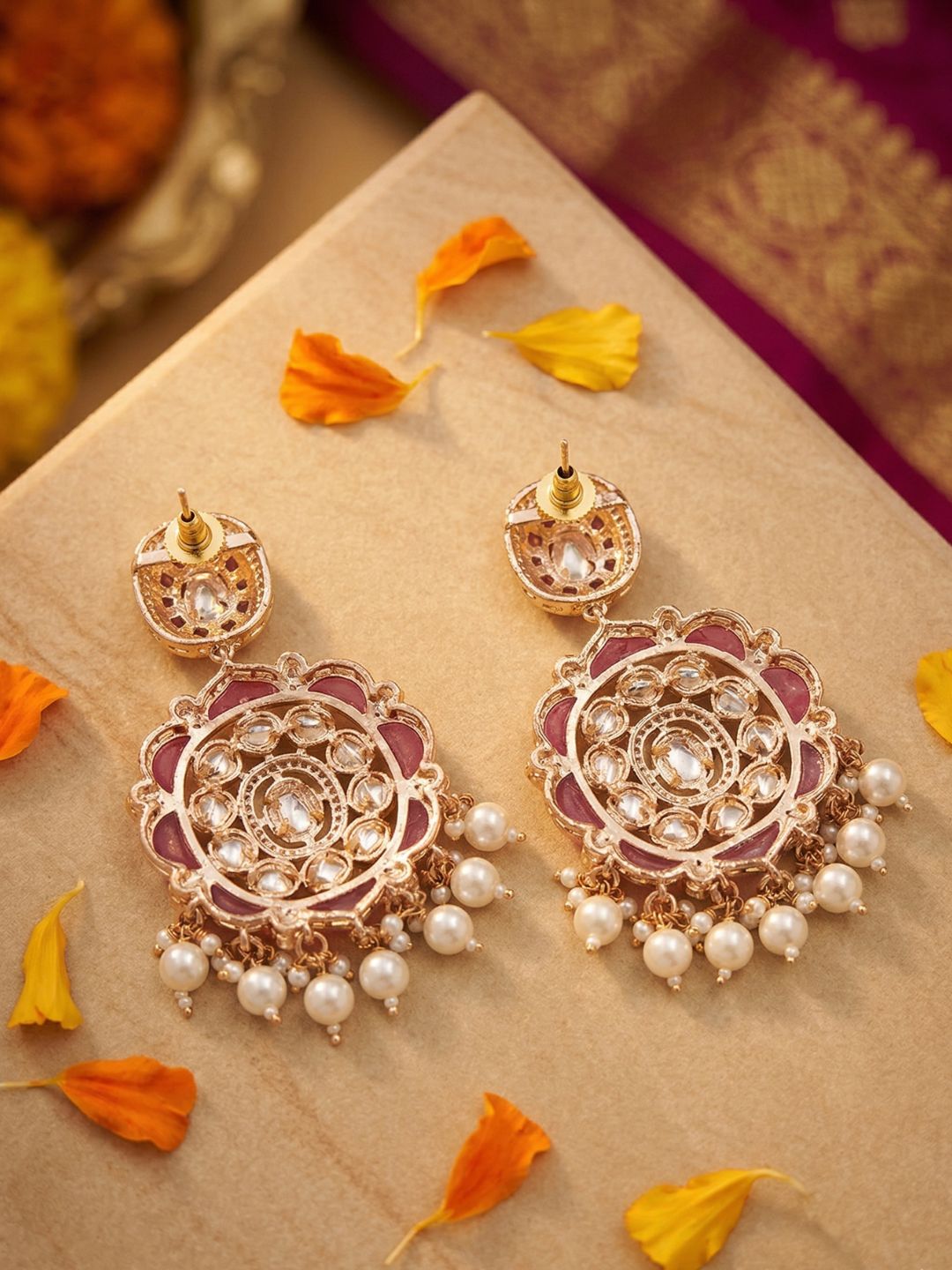 Traditional Kundan Stone Earrings for Women | Statement Earrings For Ethnic & Festive Wear