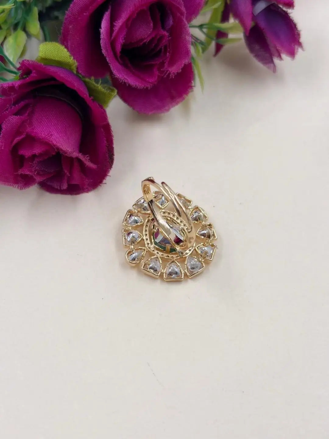 Elegant Adjustable Polki Ring For Women | Ethnic & Traditional Wear