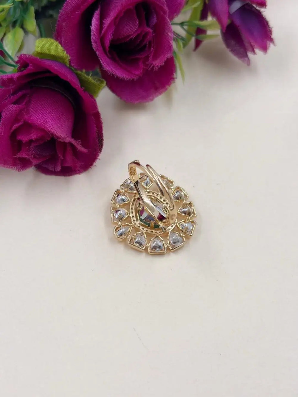 Elegant Adjustable Polki Ring For Women | Ethnic & Traditional Wear