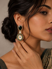 Statement MOP And green Stone Dangler Earrings For Women | Indo Western Earrings