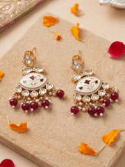 Traditional Meenakari Kundan Dangler Earrings For Women - Party And Wedding Wear