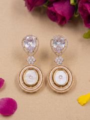 Statement MOP And AD Stone Dangler Earrings For Women | Indo Western Earrings