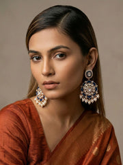 Traditional Kundan Stone Earrings for Women | Statement Blue Earrings For Ethnic & Festive Wear