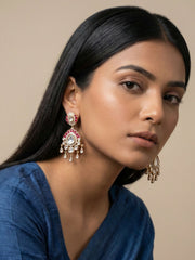 Exquisite Gold Plated Ethnic Kundan Earrings For Women - Wedding & Festive Earrings