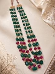 Handcrafted Triple Layered Natural Green Jade Beaded Necklace For Women online 