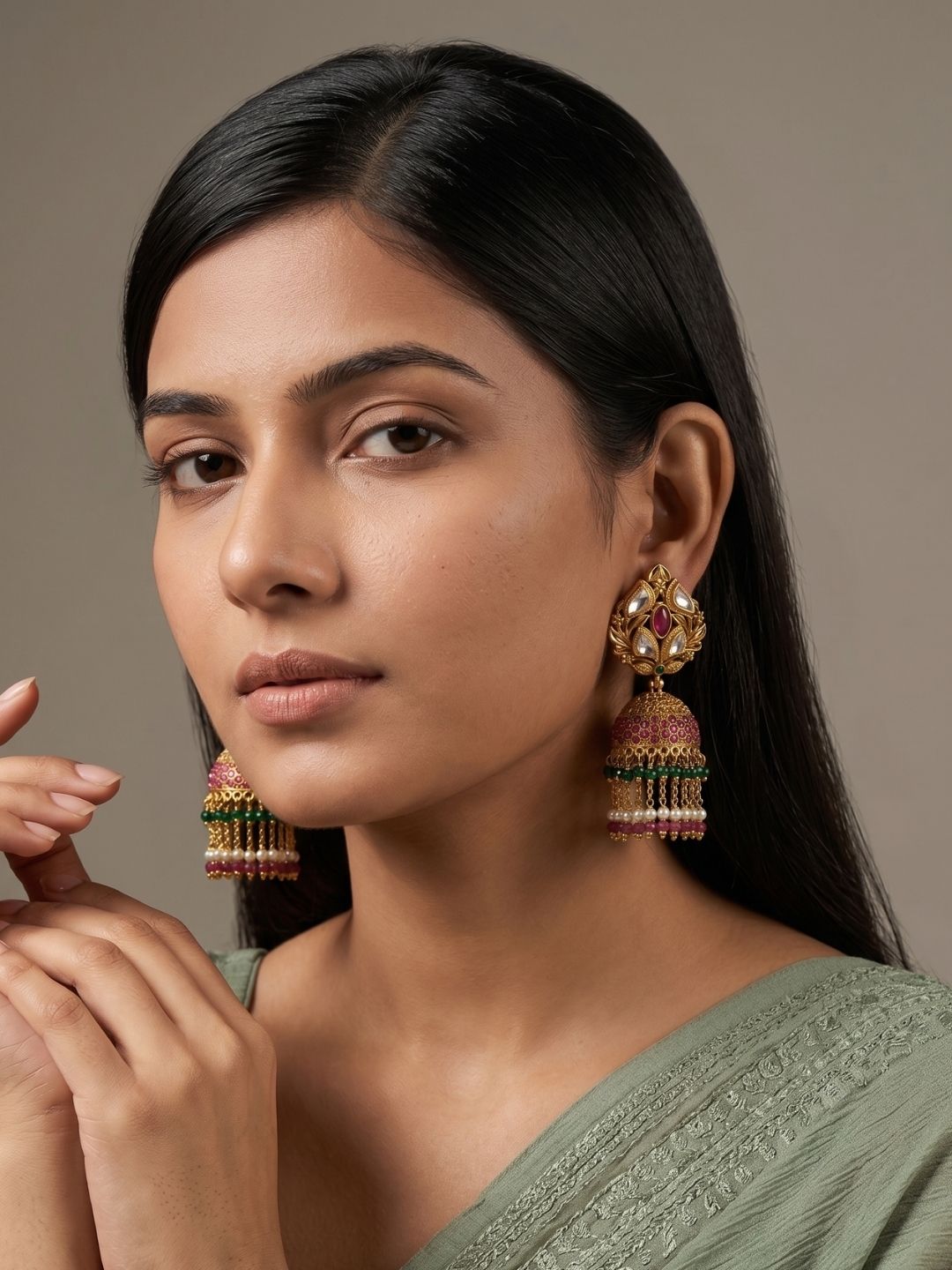 Gold Plated Antique Gold Jhumka Earrings | Wedding And Bridal Jhumki Earrings