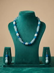 Designer Blue Onyx & Blue Topaz Multi Strand Beaded Necklace Set For Women | Blue Beads Necklace 