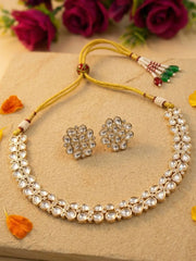 Ridhima Gold Plated Kundan Necklace And Earring Set | Festive And Wedding Wear Jewellery