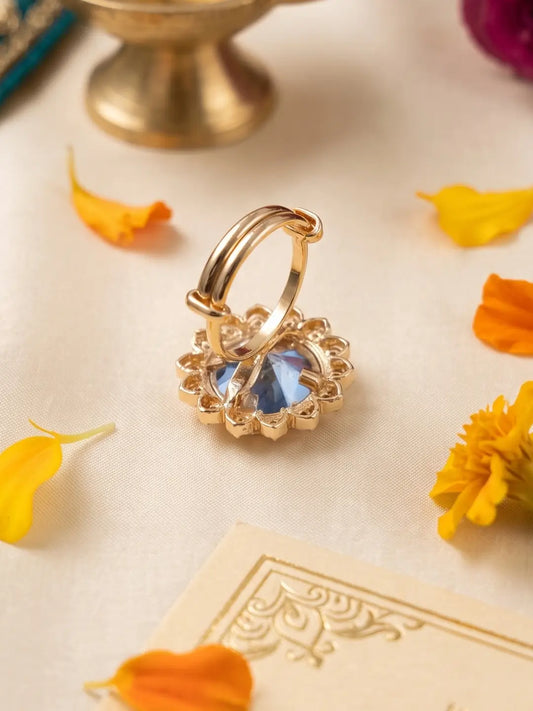Elegant Adjustable Kundan Polki Finger Ring For Women | Ethnic & Traditional