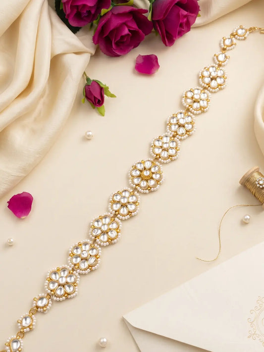 Royal Floral Design Pachi Kundan Rajputi Sheeshphool | Wedding, Festive & Bridal Head Jewellery