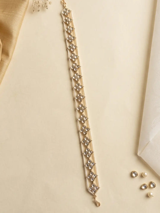 Ethnic Pearls & Polki Sleek Sheeshpatti For Women | Festive & Wedding Sheeshphool