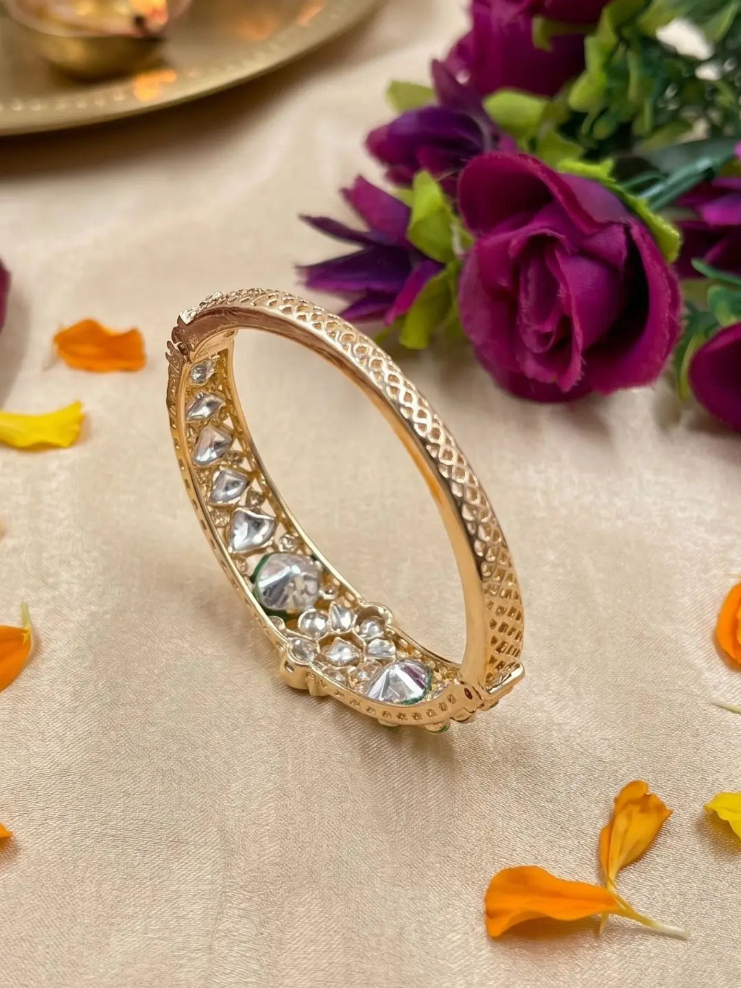 Elegant Gold Plated Kundan Bracelet For Women | Festive & Ethnic Wear