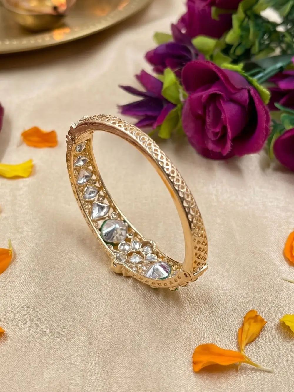 Elegant Gold Plated Kundan Bracelet For Women | Festive & Ethnic Wear