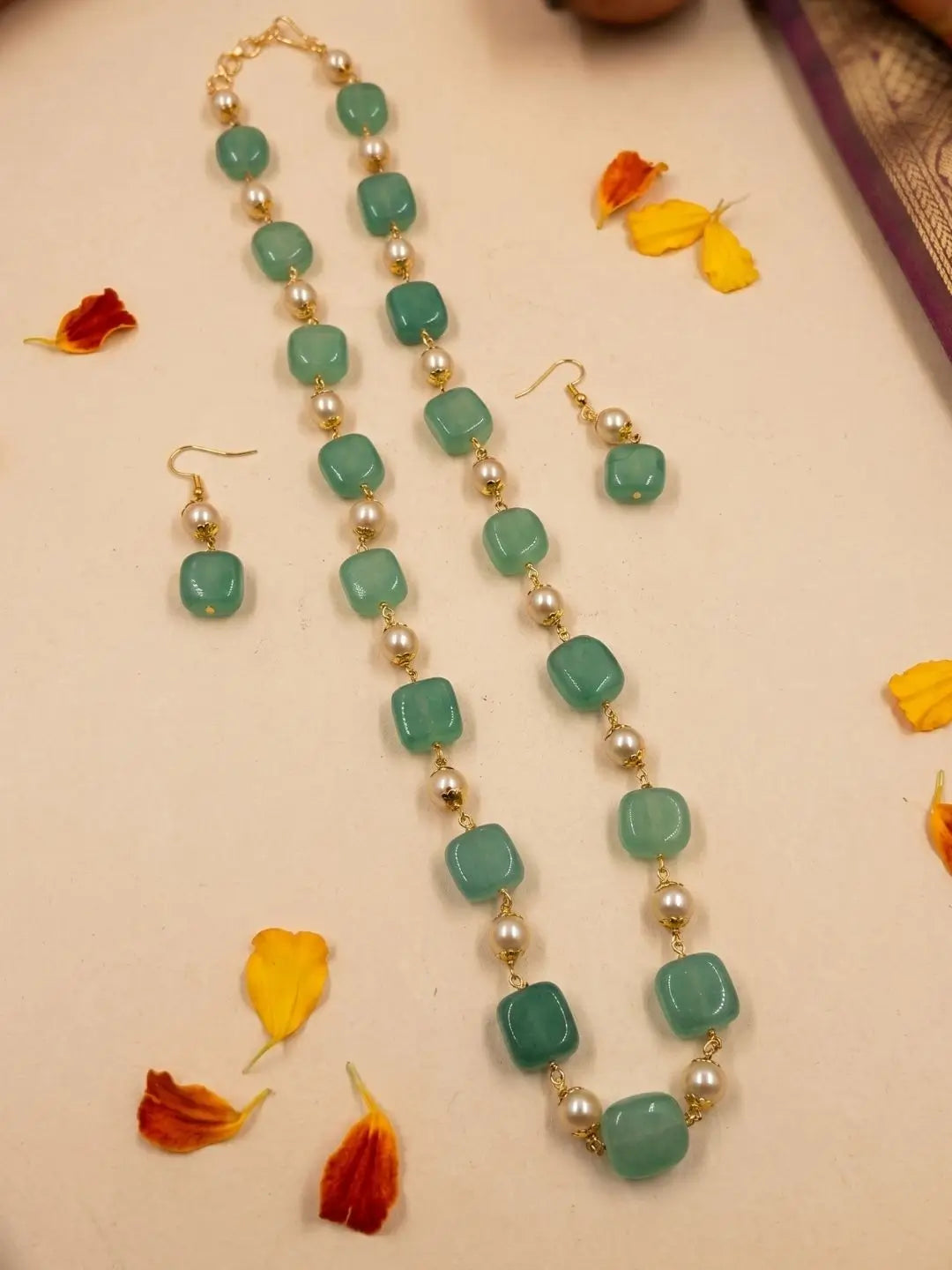 Elegant Natural light green Jade Beads And Pearls Long Beaded Necklace - Gemstone Beaded Jewelry