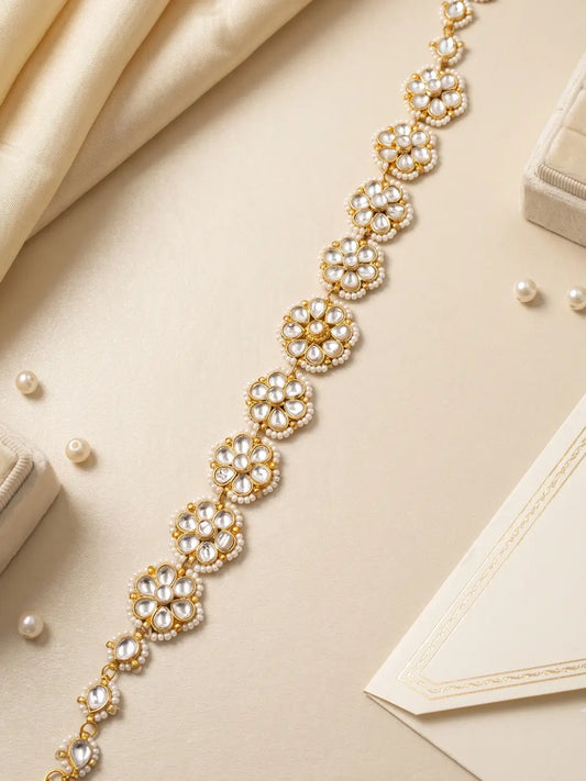 Royal Floral Design Pachi Kundan Rajputi Sheeshphool | Wedding, Festive & Bridal Head Jewellery